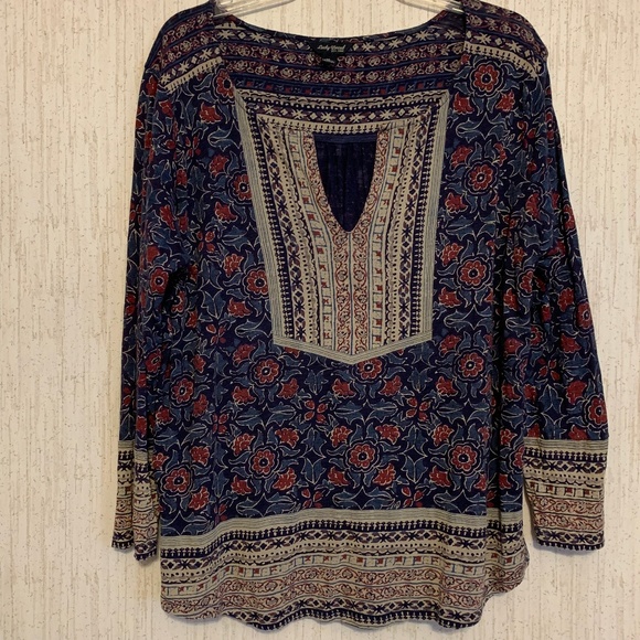 Lucky Brand Tops - Lucky Brand Boho Patterned Tunic Blouse XL